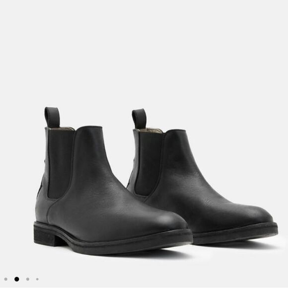 All Saints Creed Leather Chelsea Boots Black Leather EU 44 US 11 - Picture 1 of 11